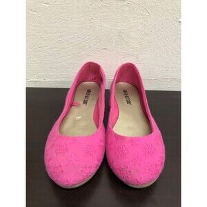 Lower East Side women pink textile slip on flat shoes size 7.5